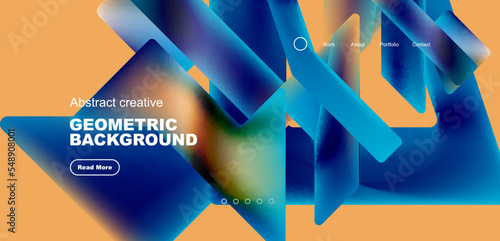 Fluid triangles minimal abstract background. Techno or business concept, pattern for wallpaper, banner, background, landing page