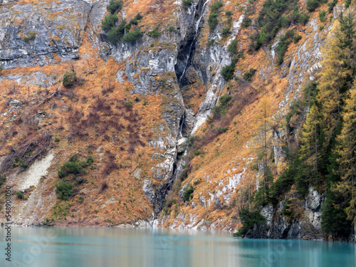 Nameless waterfalls and cascades in the Calfeisental valley and in the UNESCO World Heritage Tectonic Arena Sardona (UNESCO-Welterbe Tektonikarena Sardona), Vättis - Switzerland (Schweiz) photo