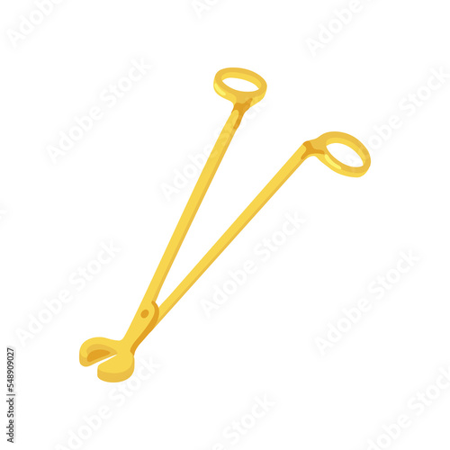 Wick trimmer for handmade candles vector illustration. Candle care kit or golden accessory isolated on white background. Aromatherapy, relaxation, spa, cosmetics concept.