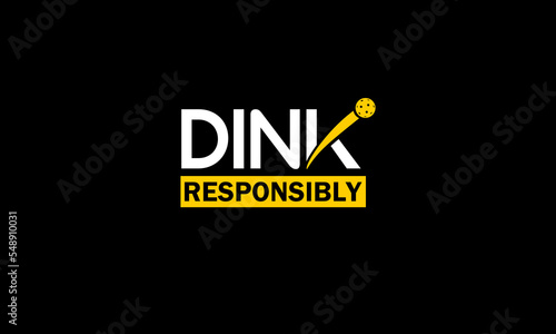Unique editable vector design of pickleball dink word creation with accent best for your digital and print resource