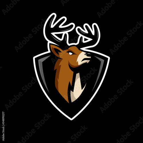 Deer esport logo design vector