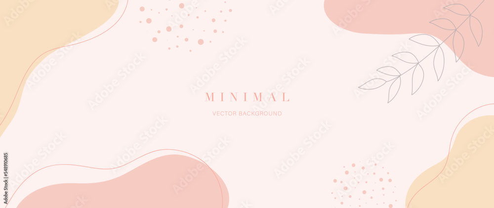 Minimal abstract background vector illustration. Soft earth tone pastel color organic shape, dot pattern, curve lines, leaf branch. Design for wall art, print, poster, home decor, cover, wallpaper. Minimal abstract background vector illustration. Soft earth tone pastel color organic shape, dot pattern, curve lines, leaf branch. Design for wall art, print, poster, home decor, cover, wallpaper.