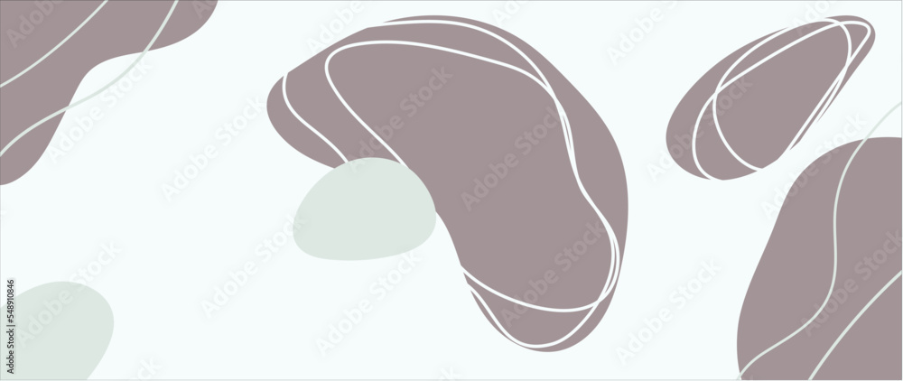 Minimal abstract background vector illustration. Soft earth tone pastel color organic shape and curve line art. Design for decoration, card, wall art, print, poster, home decor, cover, wallpaper.