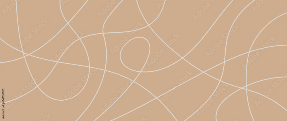 Minimal abstract background vector illustration. Soft earth tone pastel color with tangled curve white line art. Design for decoration, card, wall art, print, poster, home decor, cover, wallpaper. Minimal abstract background vector illustration. Soft earth tone pastel color with tangled curve white line art. Design for decoration, card, wall art, print, poster, home decor, cover, wallpaper.