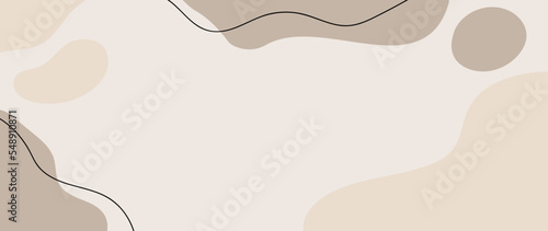 Minimal abstract background vector illustration. Soft earth tone pastel color organic shape and curve line art. Design for decoration, card, wall art, print, poster, home decor, cover, wallpaper.