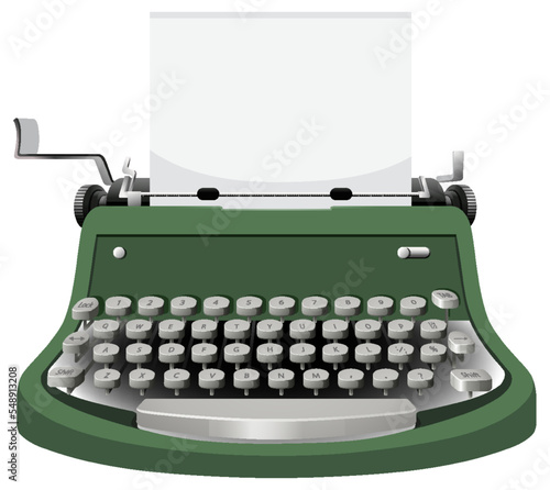 Vintage typewriter in green color