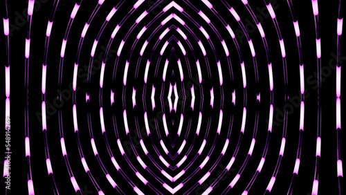 Fototapeta Naklejka Na Ścianę i Meble -  Bright burning iridescent animation. Design. Purple lines that change direction and run over a black background in animation