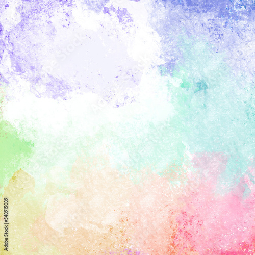 Abstract colorful grunge frame cover background template. Dry paint surface texture.