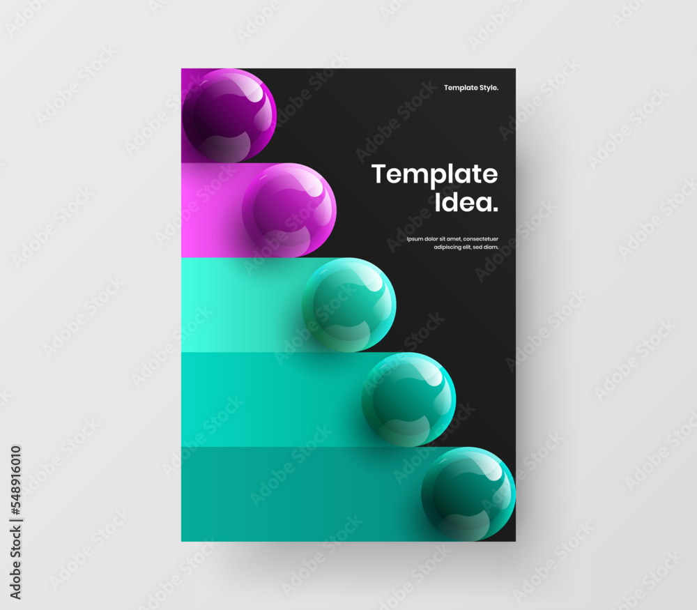 Minimalistic catalog cover A4 design vector template. Clean realistic balls corporate identity layout. Minimalistic catalog cover A4 design vector template. Clean realistic balls corporate identity layout.