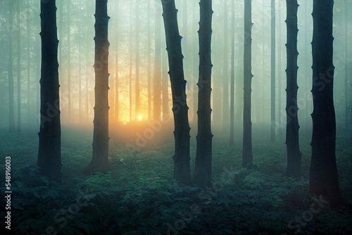 misty morning in the forest © CREATIVE STOCK