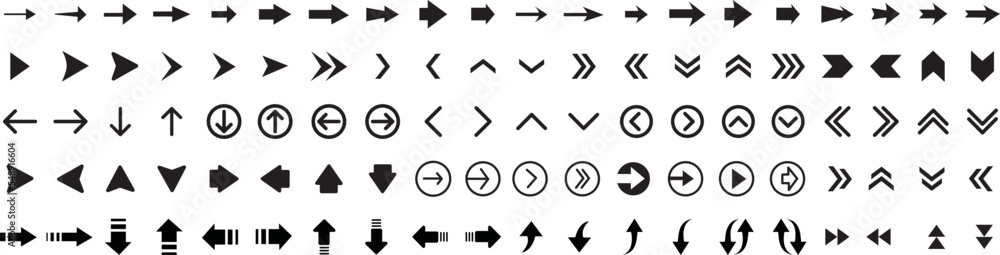 Arrows sets vector icons. Black arrow icons. For website design Arrows sets vector icons. Black arrow icons. For website design