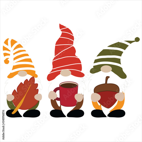 Autumn gnomes with autumn elements. Fall shirt design. DIY fall gnomes shirt design. Gnomes with leaves, pumpkin. Autumn sublimation, santa, xmas.	