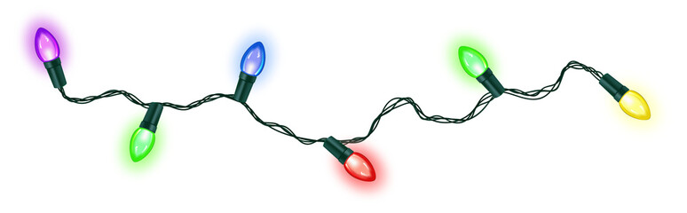 christmas light on transparent background.