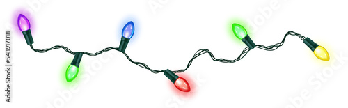 christmas light on transparent background.