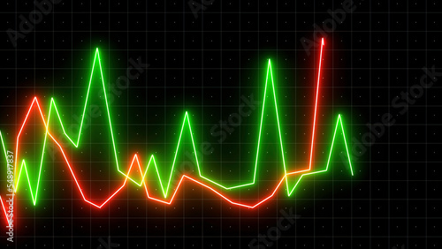 Charts showing the currency. Motion.The dollar and euro exchange rate running on the chart, then going down, then rising in animation.