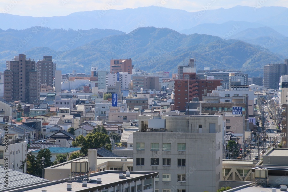 三階櫓跡からの眺望・鳥取城跡（鳥取県・鳥取市）