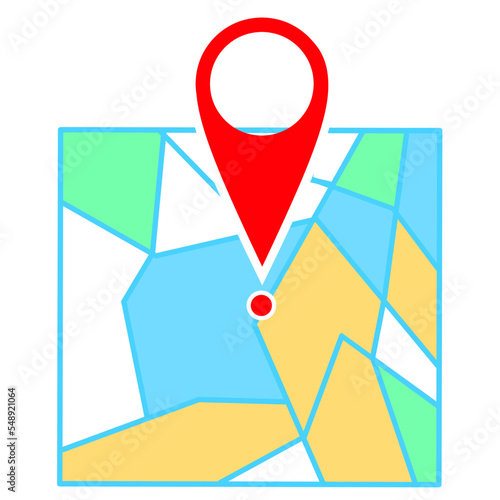 Free Download Red pin sign with simple map on white background. Great location markers for navigation. Vector illustration - GFXLoad