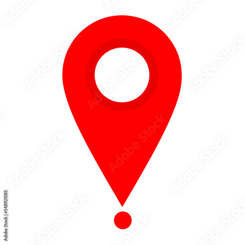 Free Download Red location pin icon on white background. Pointer navigation for street directions. - GFXLoad