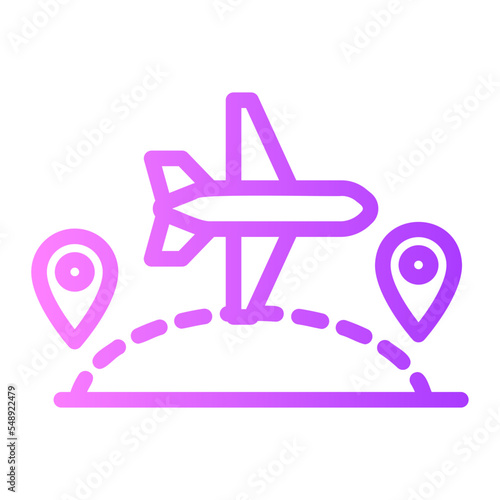 flight route gradient icon