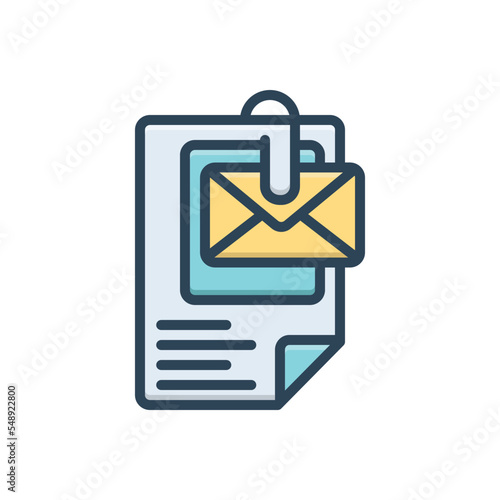 Color illustration icon for attachments