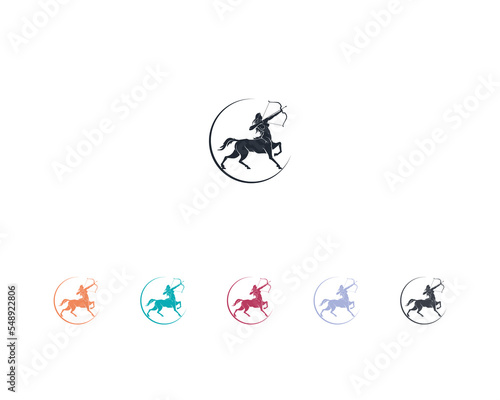 Centaur Archer, mythology creature, Sagitarius Zodiac Sign vector logo icon, fast arch logo from fast archer woman centaur vector for logo, sign, emblem or symbol graphic design vector illustration