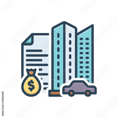 Color illustration icon for liability