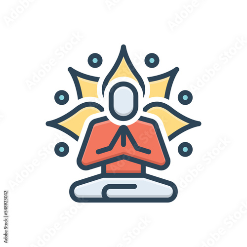 Color illustration icon for retreat