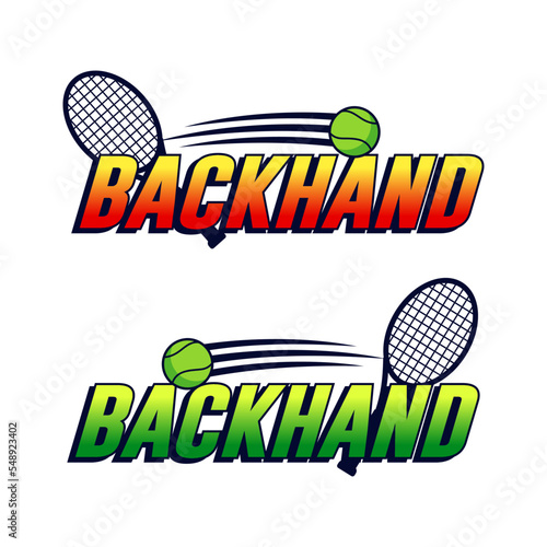 Backhand in tennis sport with racket and ball vector design