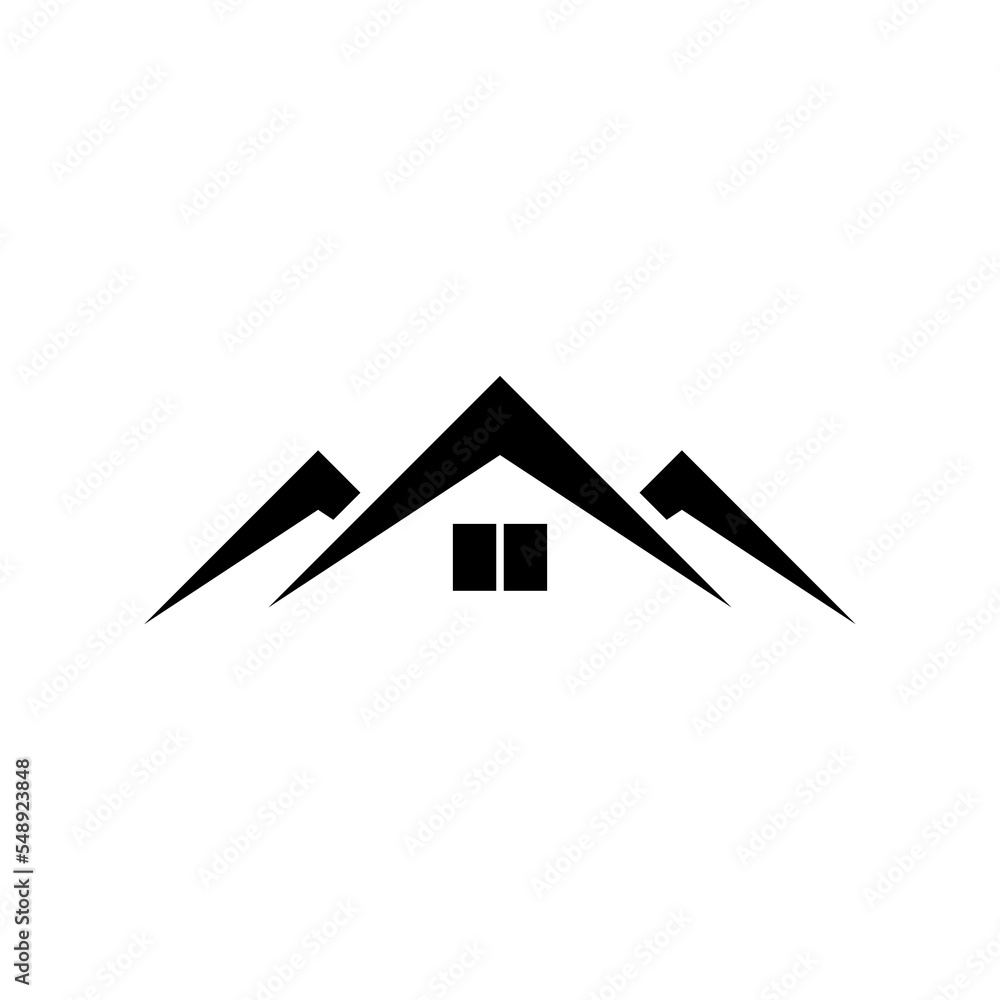 House real estate logo design. Roof logo isolated on white background House real estate logo design. Roof logo isolated on white background