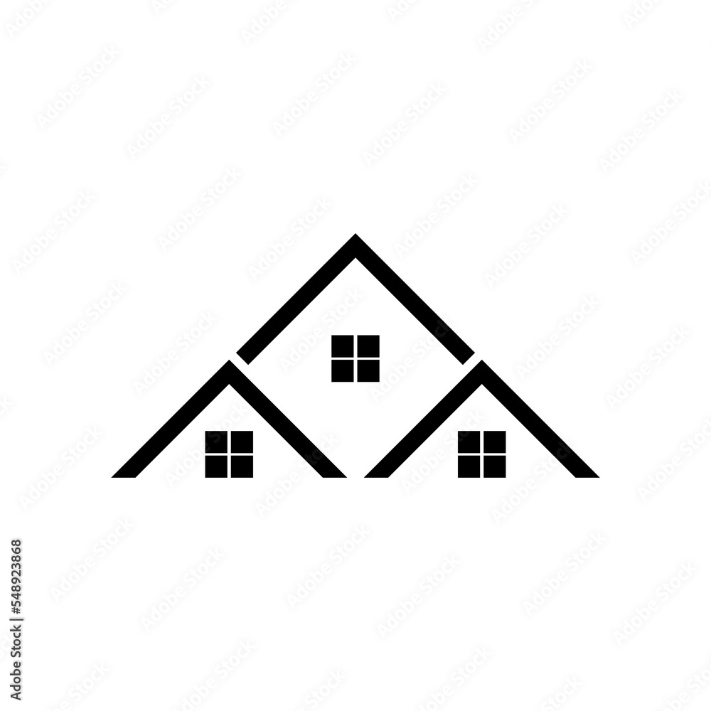 House real estate logo design. Roof logo isolated on white background House real estate logo design. Roof logo isolated on white background