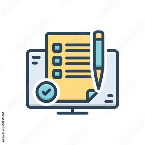 Color illustration icon for summary