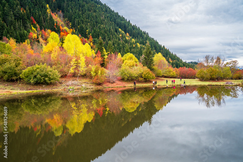 Yukari Koyunlu Rutav Lake view in Savsat Town of Turkey photo