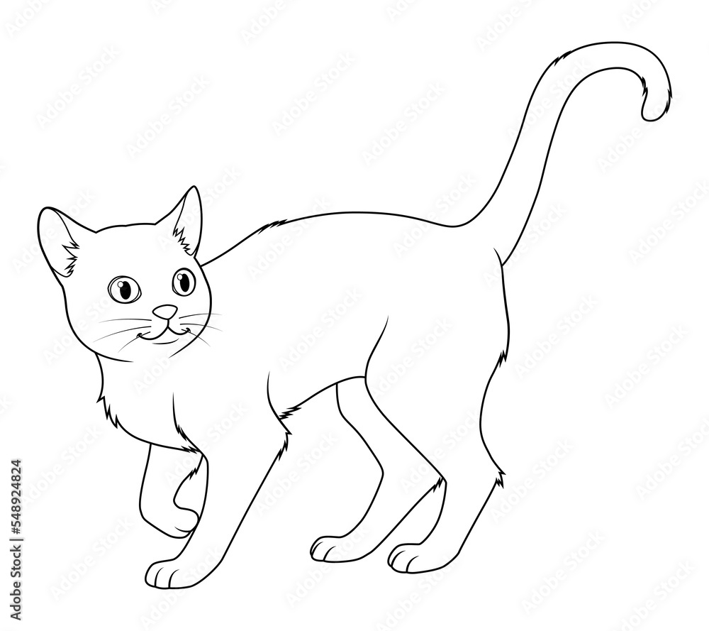 Bombay Cat Cartoon Animal Illustration BW Bombay Cat Cartoon Animal Illustration BW