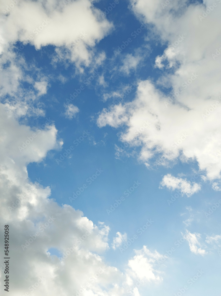 Blue cloudy sky, summer, clouds, white, landscape, nature, white clouds Blue cloudy sky, summer, clouds, white, landscape, nature, white clouds