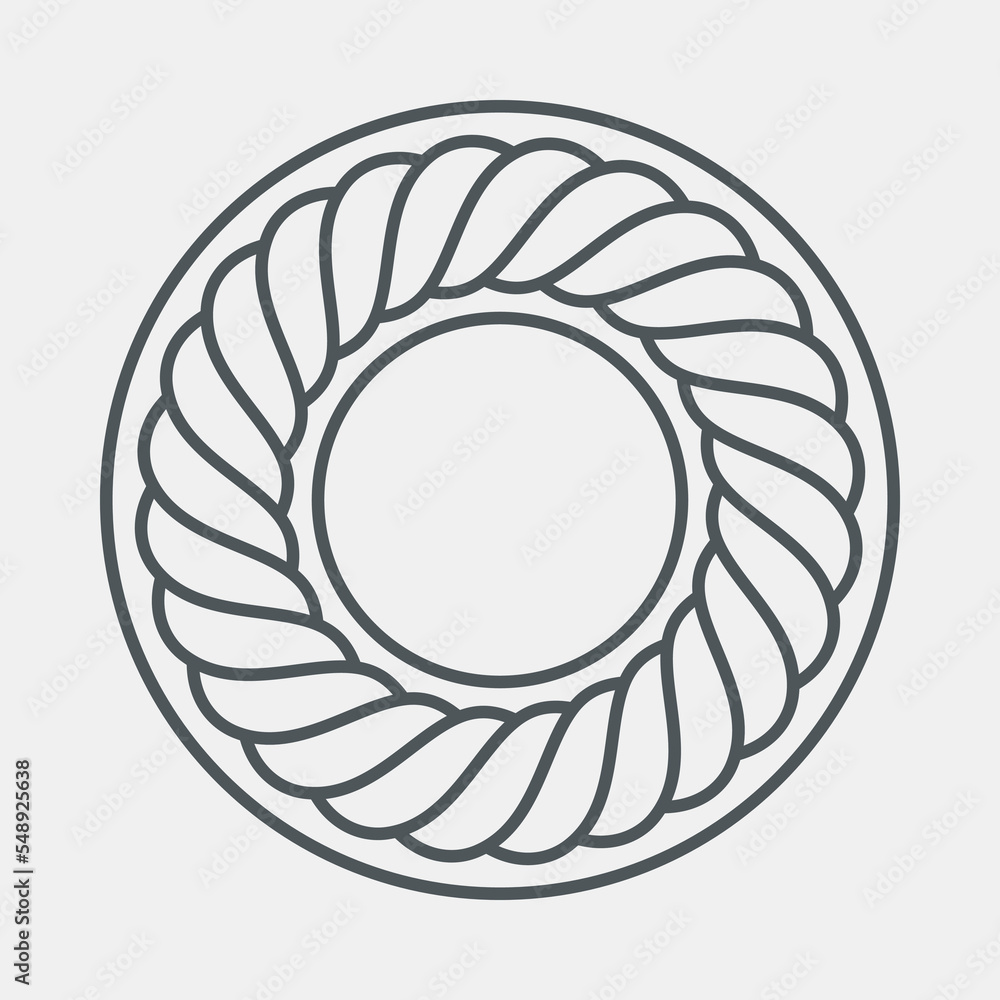 Rope cord frame circle pattern ornamental vector Rope cord frame circle pattern ornamental vector