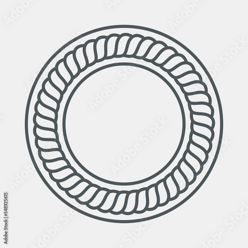 Rope cord frame circle pattern ornamental vector
