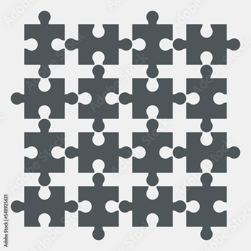 Puzzle simple piece template quality vector illustration cut