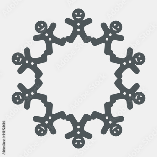 Gingerbread man frame quality vector illustration cut