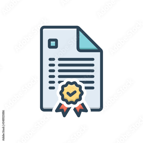 Color illustration icon for declaration