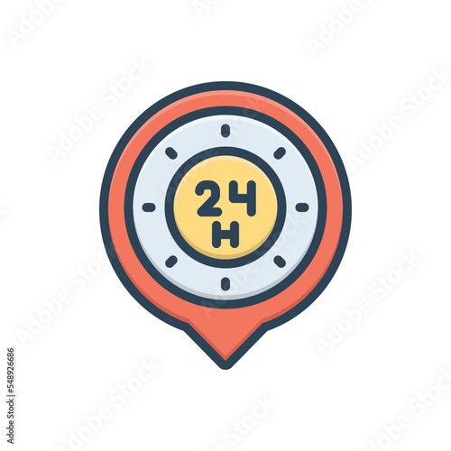 Color illustration icon for always