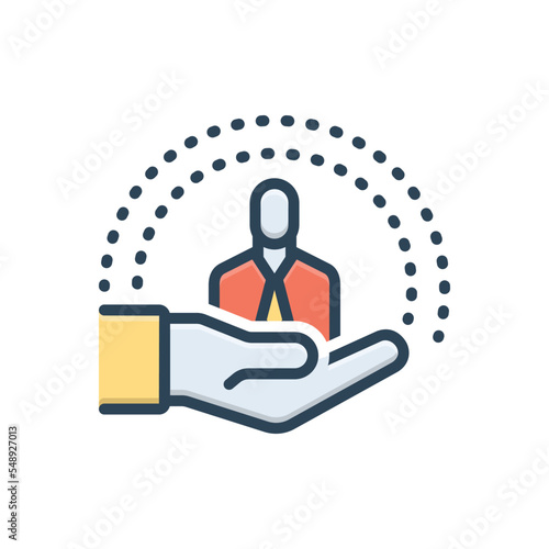 Color illustration icon for humanity