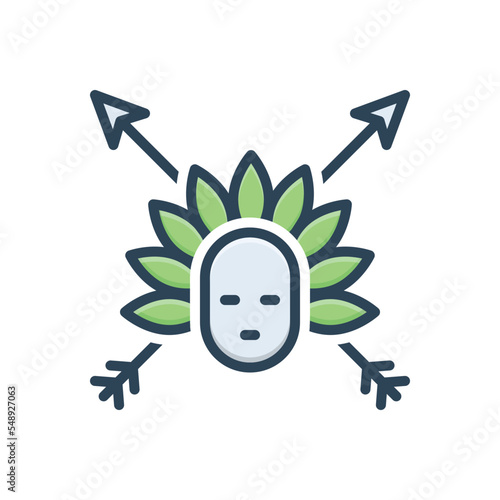 Color illustration icon for tribal