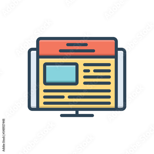 Color illustration icon for articles