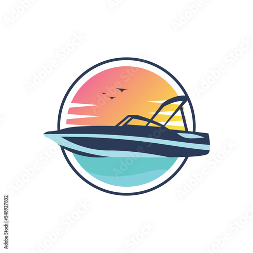 Obraz na płótnie Boat Logo Design Template w salonie