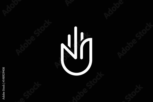 NA Letter Hand Logo Design Template