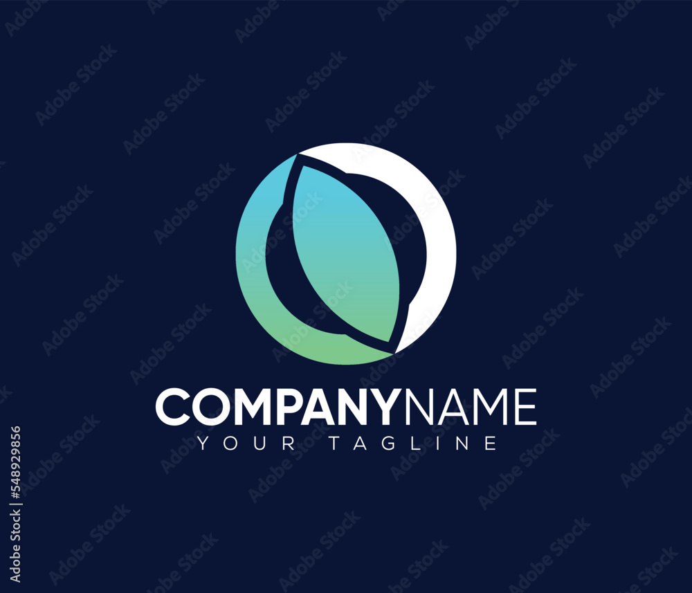 O Letter Leaf Logo Design Template