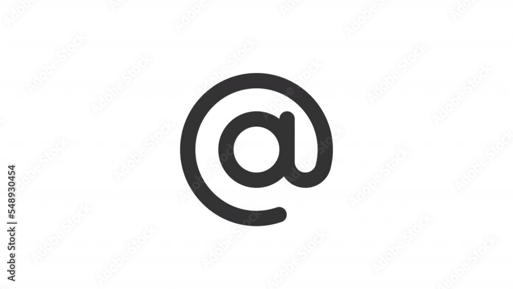 Animated at sign line ui icon. Personal email address. Seamless loop HD video with alpha channel on transparent background. Outline isolated user interface element motion graphic animation Animated at sign line ui icon. Personal email address. Seamless loop HD video with alpha channel on transparent background. Outline isolated user interface element motion graphic animation