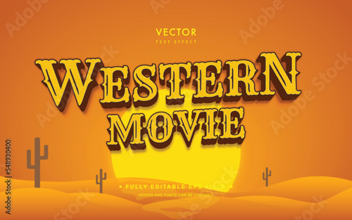 Vector Editable Text Effect in Western Movie Style