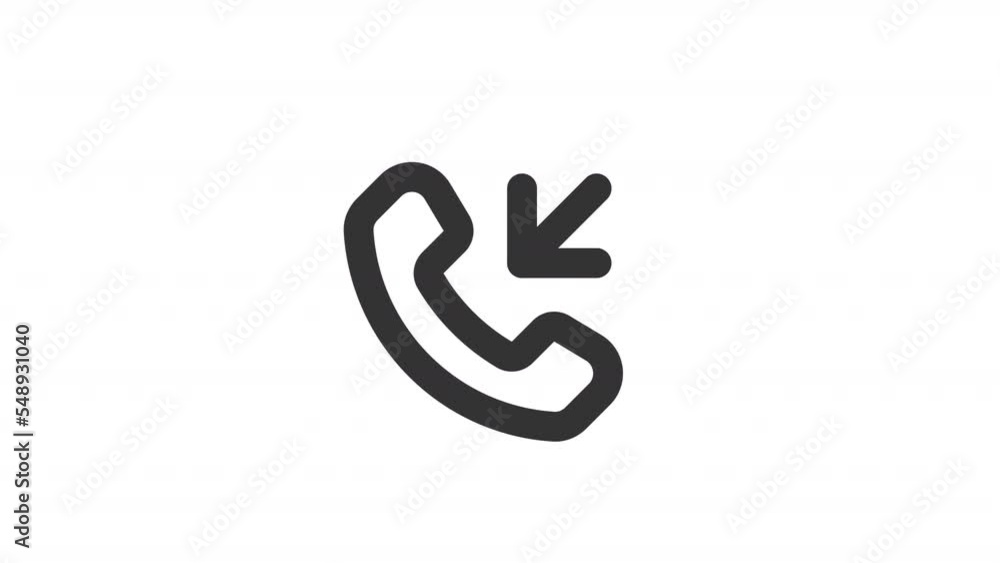 Animated incoming call line ui icon. Communication. Seamless loop HD video with alpha channel on transparent background. Outline isolated user interface element motion graphic animation Animated incoming call line ui icon. Communication. Seamless loop HD video with alpha channel on transparent background. Outline isolated user interface element motion graphic animation