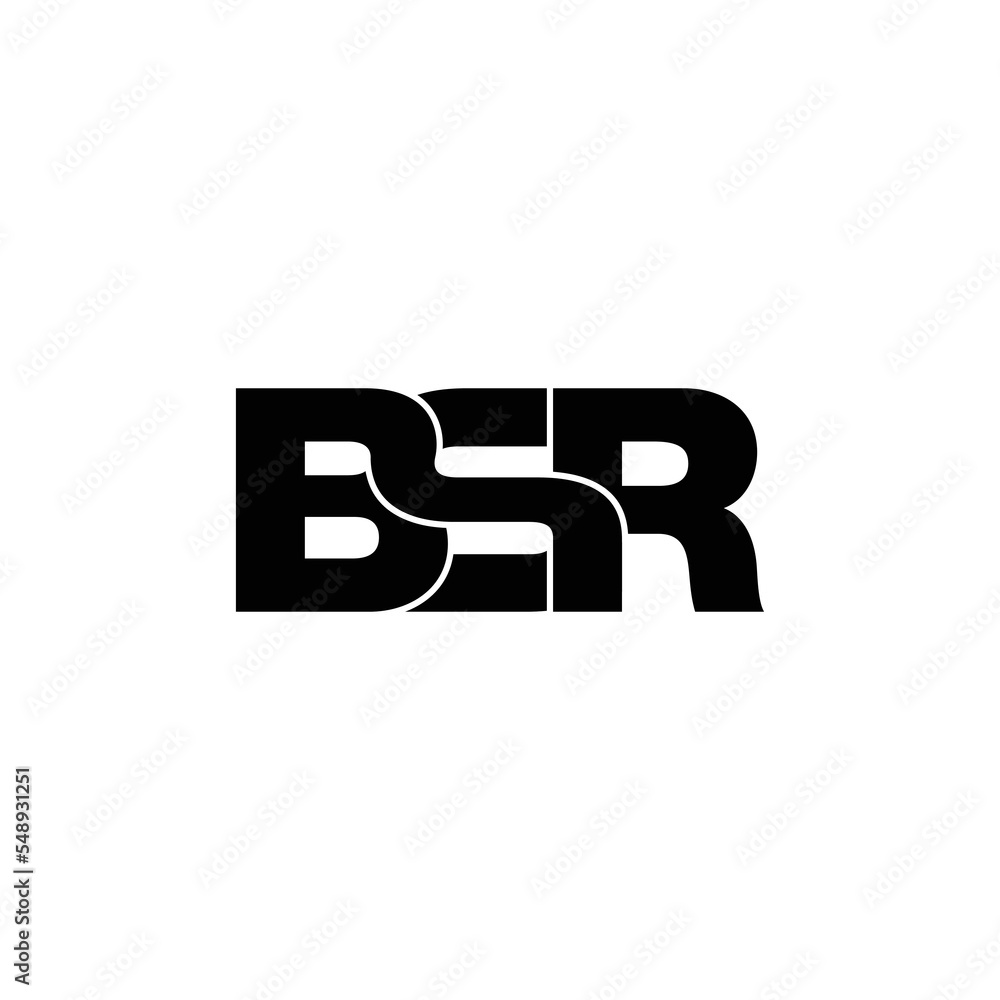 BSR letter monogram logo design vector